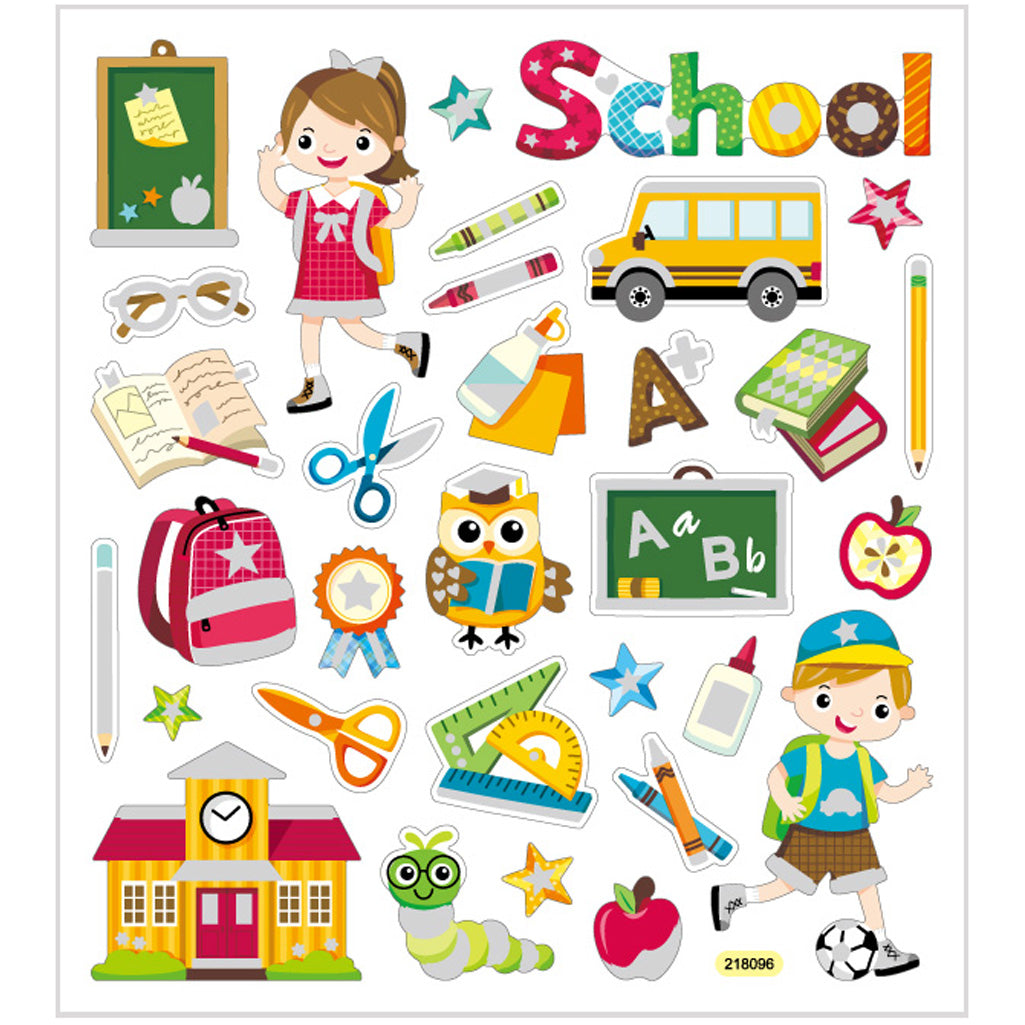 Creativ company stickers, school, sheet 15x16.5 cm, approx. 32 pieces, 1 sheet