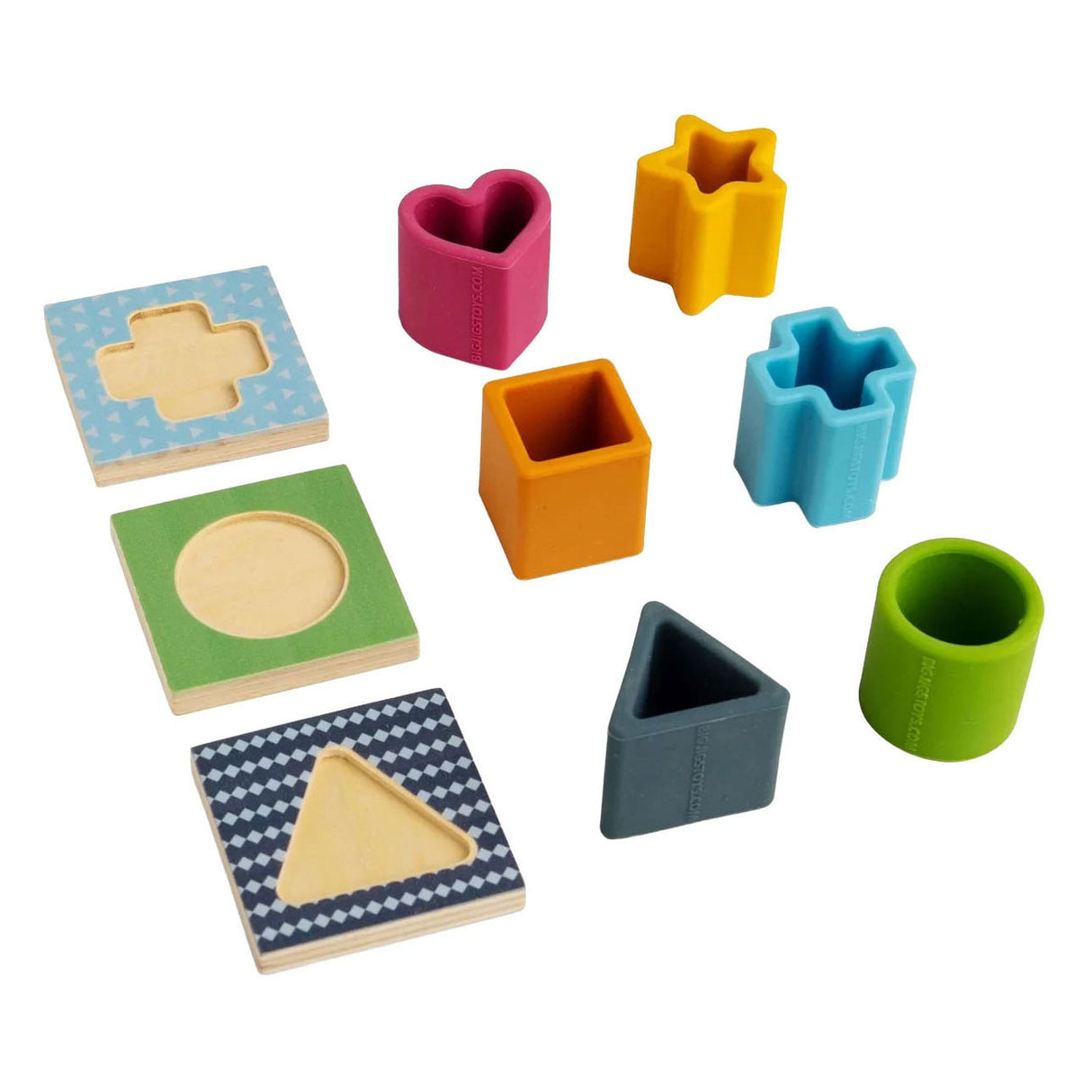 Bigjigs wooden and silicone shape puzzle - 13-piece