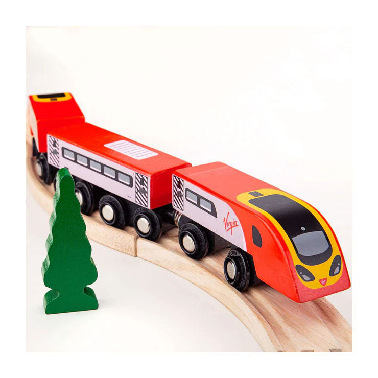 Bigjigs wooden train virgin pendolino - 5pc.