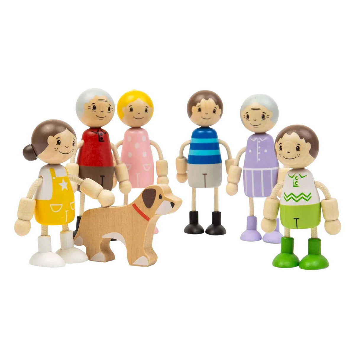 Bigjigs houten poppenhuis familie - 7dlg.