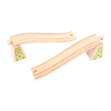 Bigjigs houten rails - op- en afrit - 4dlg.