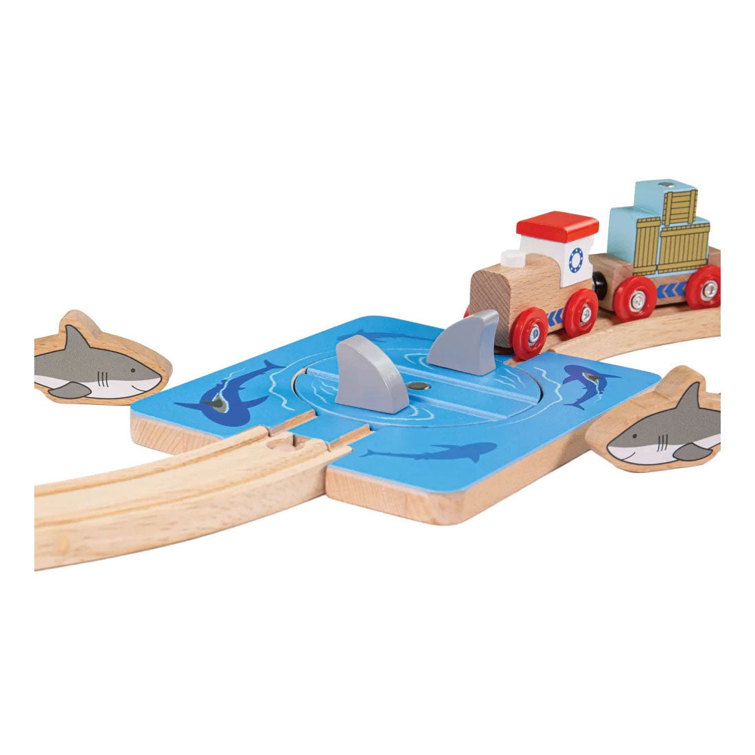 Bigjigs Wooden Railway - Shark Attack - 4 pcs.