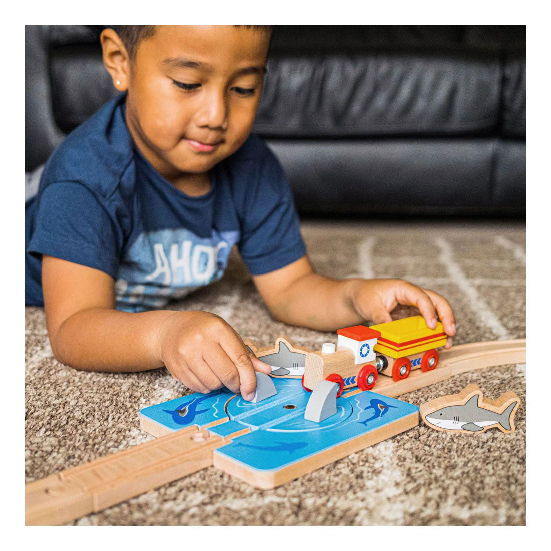 Bigjigs Wooden Railway - Shark Attack - 4 pcs.