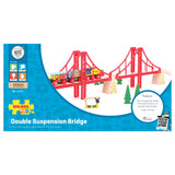 Bigjigs wooden rails - double suspension bridge, 7dlg.