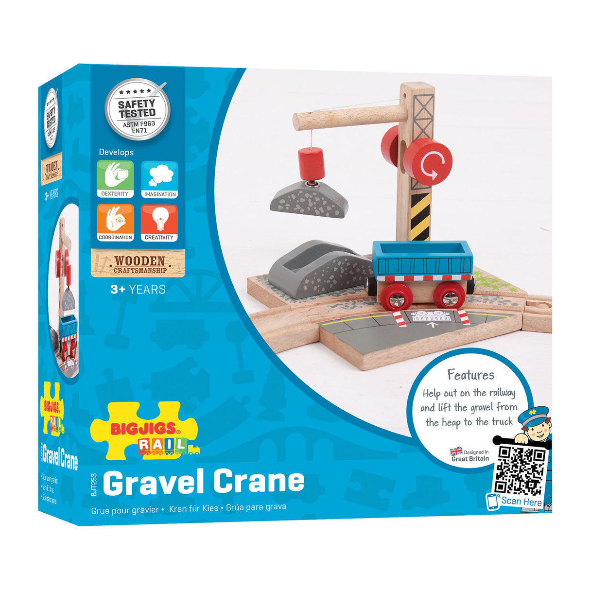 Bigjigs Wooden Railway - Gravel Crane