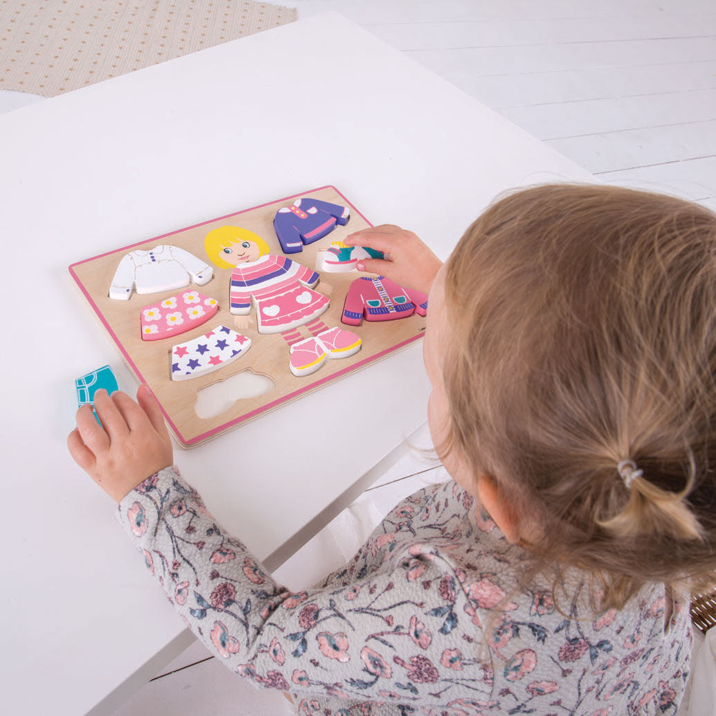 Bigjigs hëlze drockt Puzzle Meedchen, 10st.
