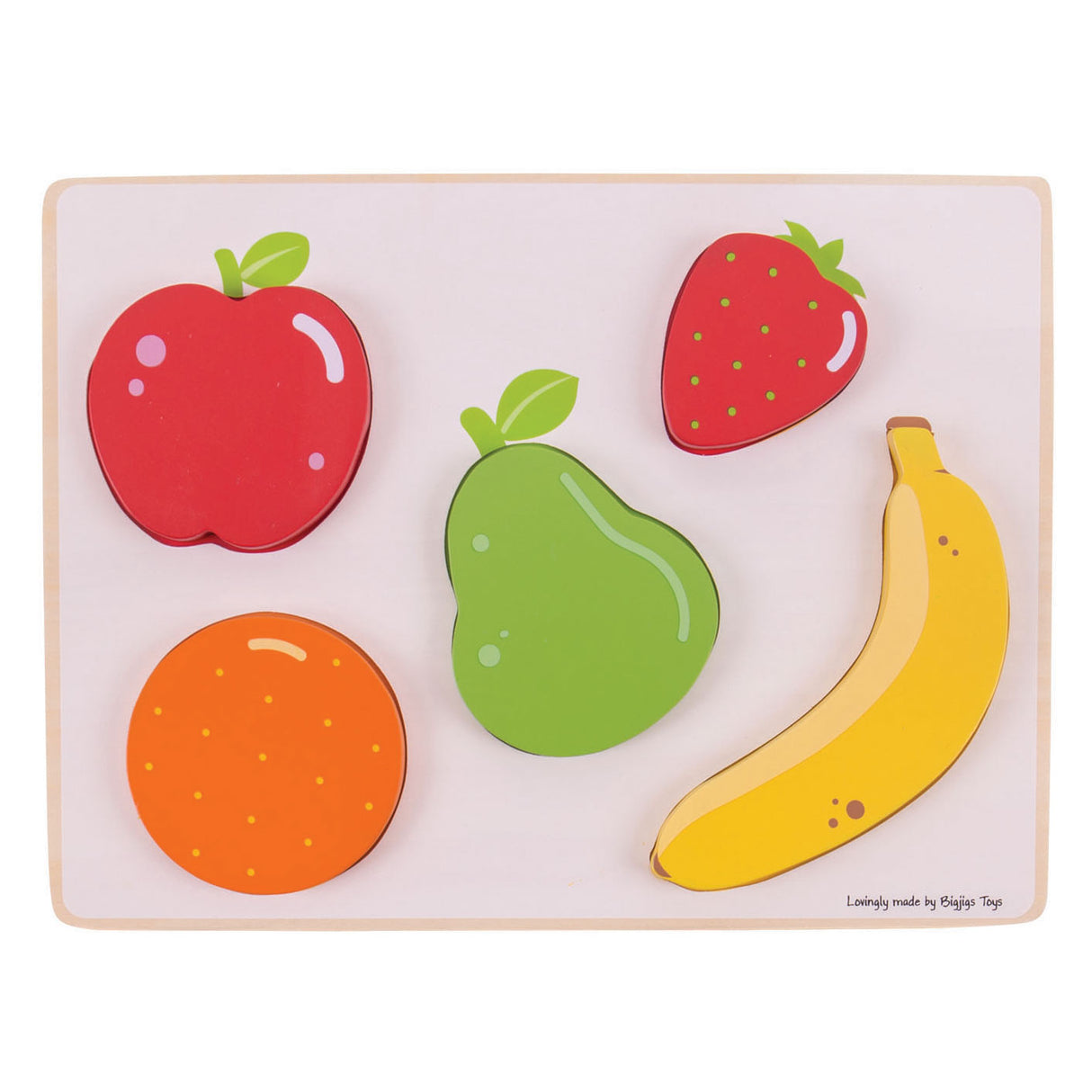 Bigjigs wooden puzzle fruit, 5dlg.