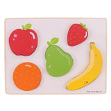 Bigjigs wooden puzzle fruit, 5dlg.