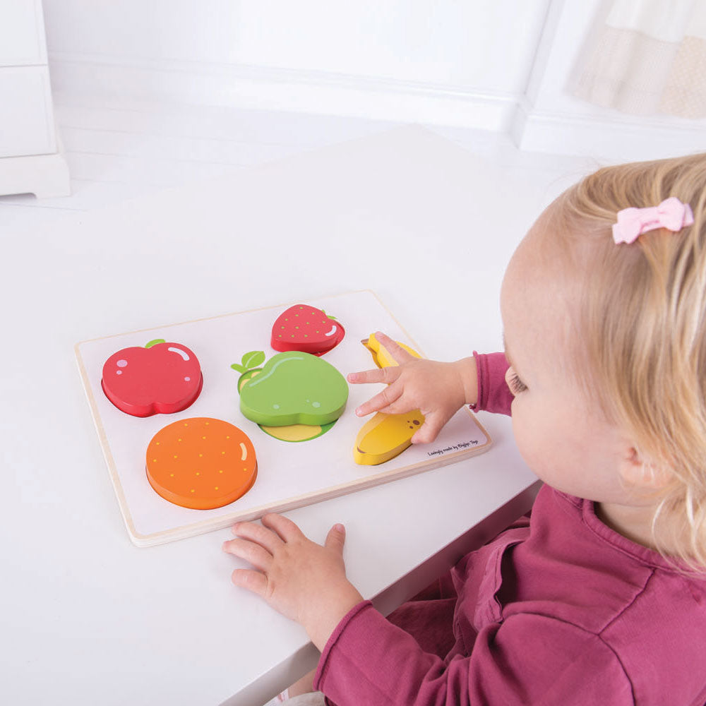 Bigjigs wooden puzzle fruit, 5dlg.