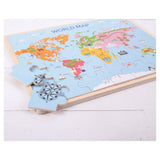 Bigjigs wooden world map puzzle, 35dlg.