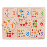 Bigjigs Holz Léierpuzzelnummeren, 18dlg.