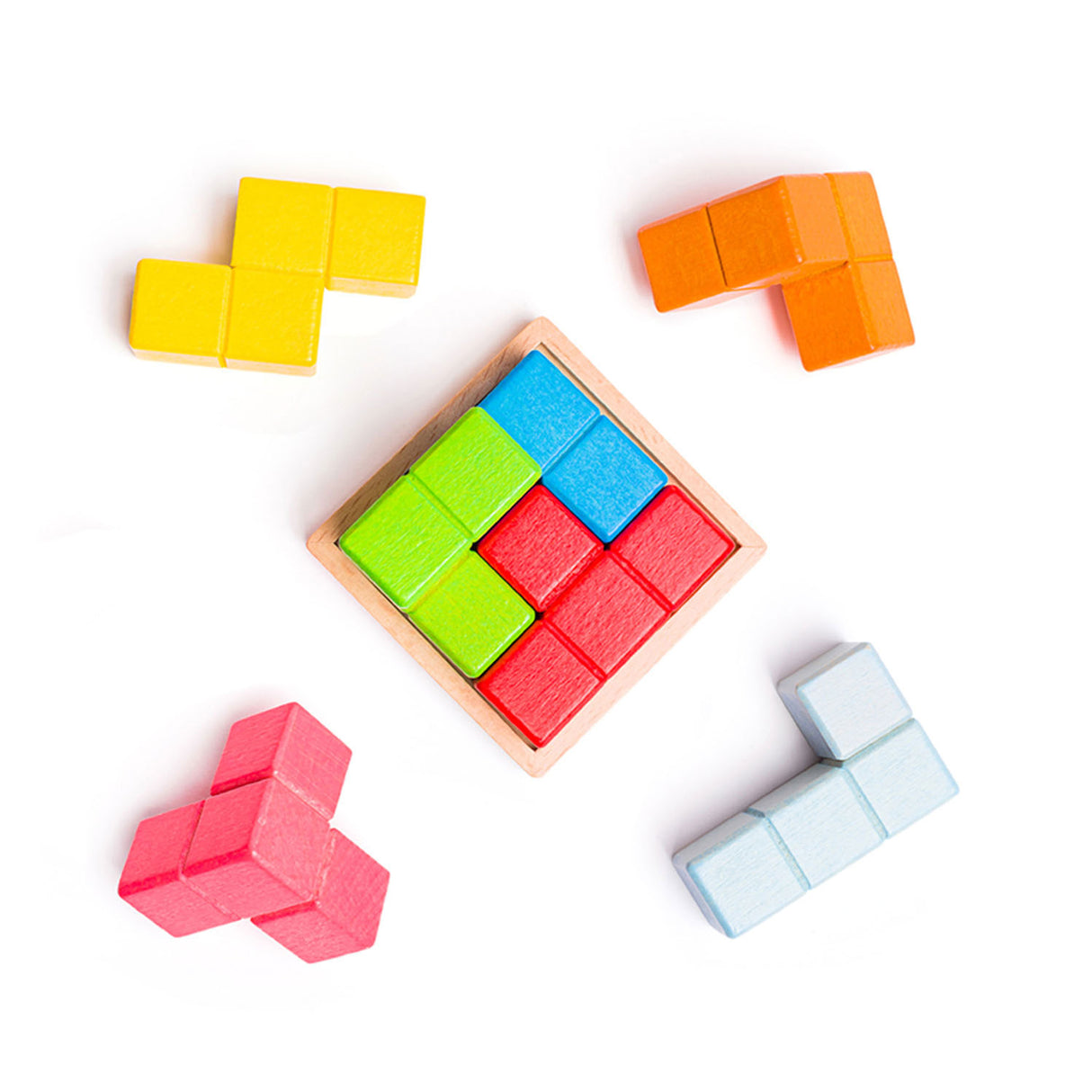 Bigjigs Holzlock-A-Cube Kubus Puzzle