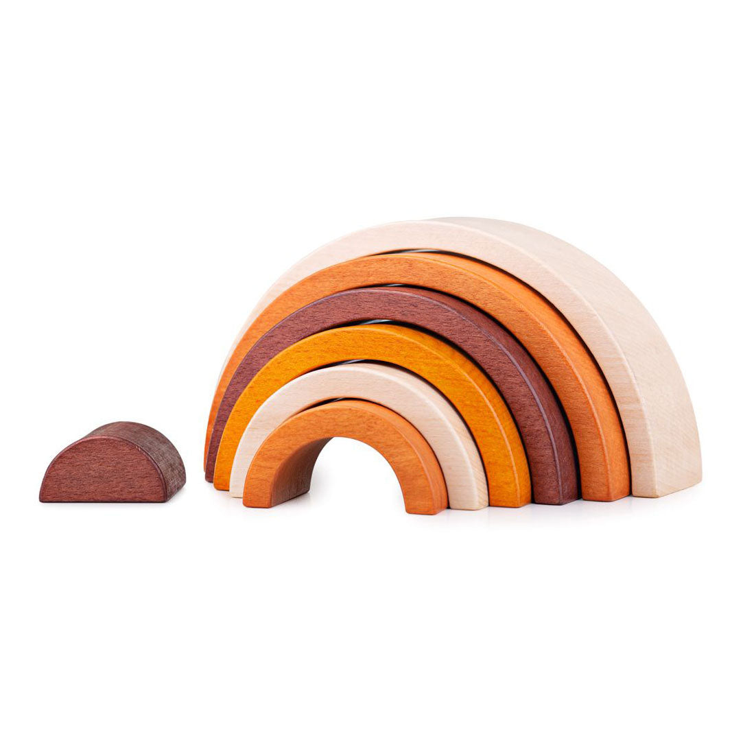 Bigjigs Wooden Stack of rainbow natural
