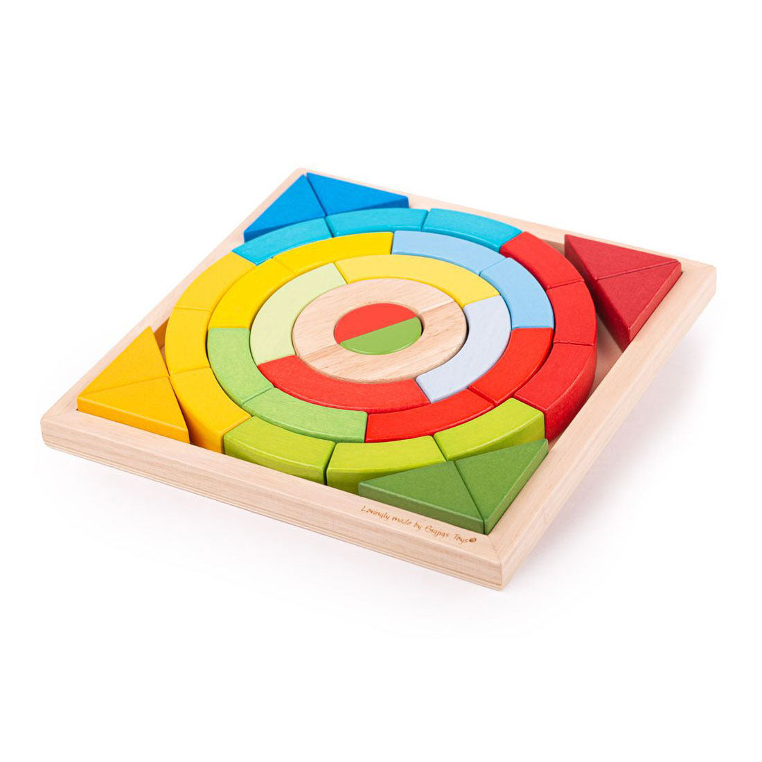 Bigjigs wooden arches and triangle building blocks