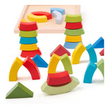 Bigjigs wooden arches and triangle building blocks