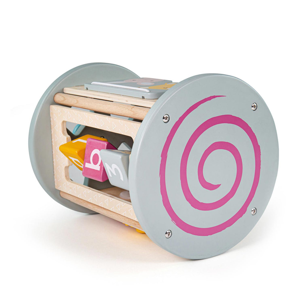 Bigjigs rolling activity box and shape stew of wood, 5dlg.