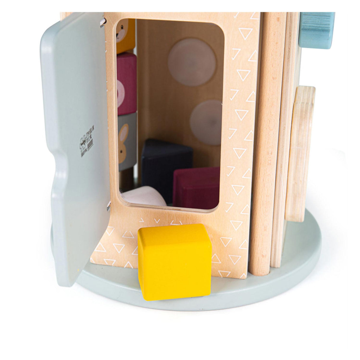 Bigjigs rolling activity box and shape stew of wood, 5dlg.