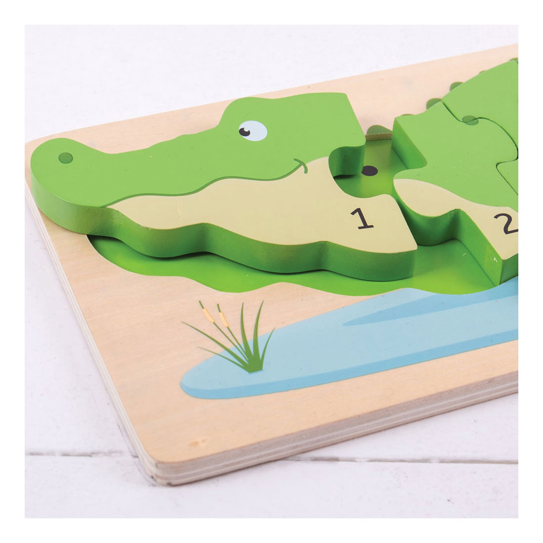 Bigjigs Wooden Tel Puzzle Crocodile, 10 ..