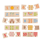 Bigjigs Wooden Number Puzzle Tiles, 30 pieces