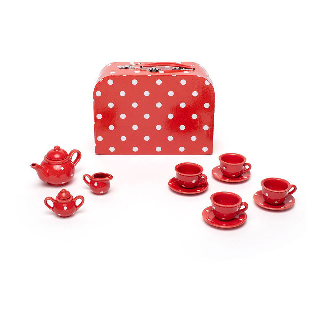 Force de thé en porcelaine Bigjigs dans le Buurtcase, 12dlg.