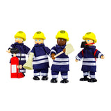 Tidlo Houten Dollhouse Dolls Firefighters, 4..