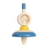 Bigjigs wooden pull cord spinning top