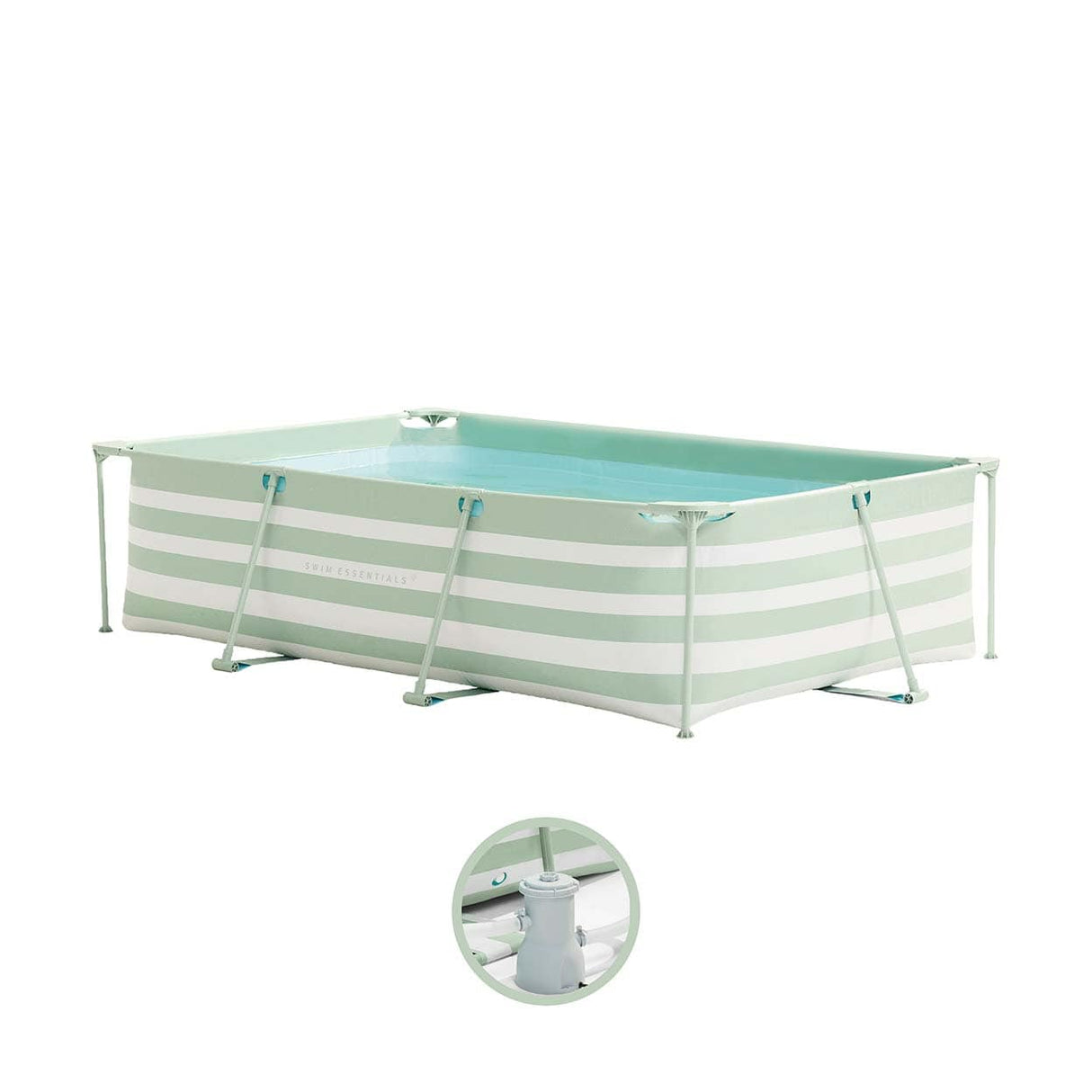 Essence | green and white above-ground pool 260x160x65 cm incl. accessories