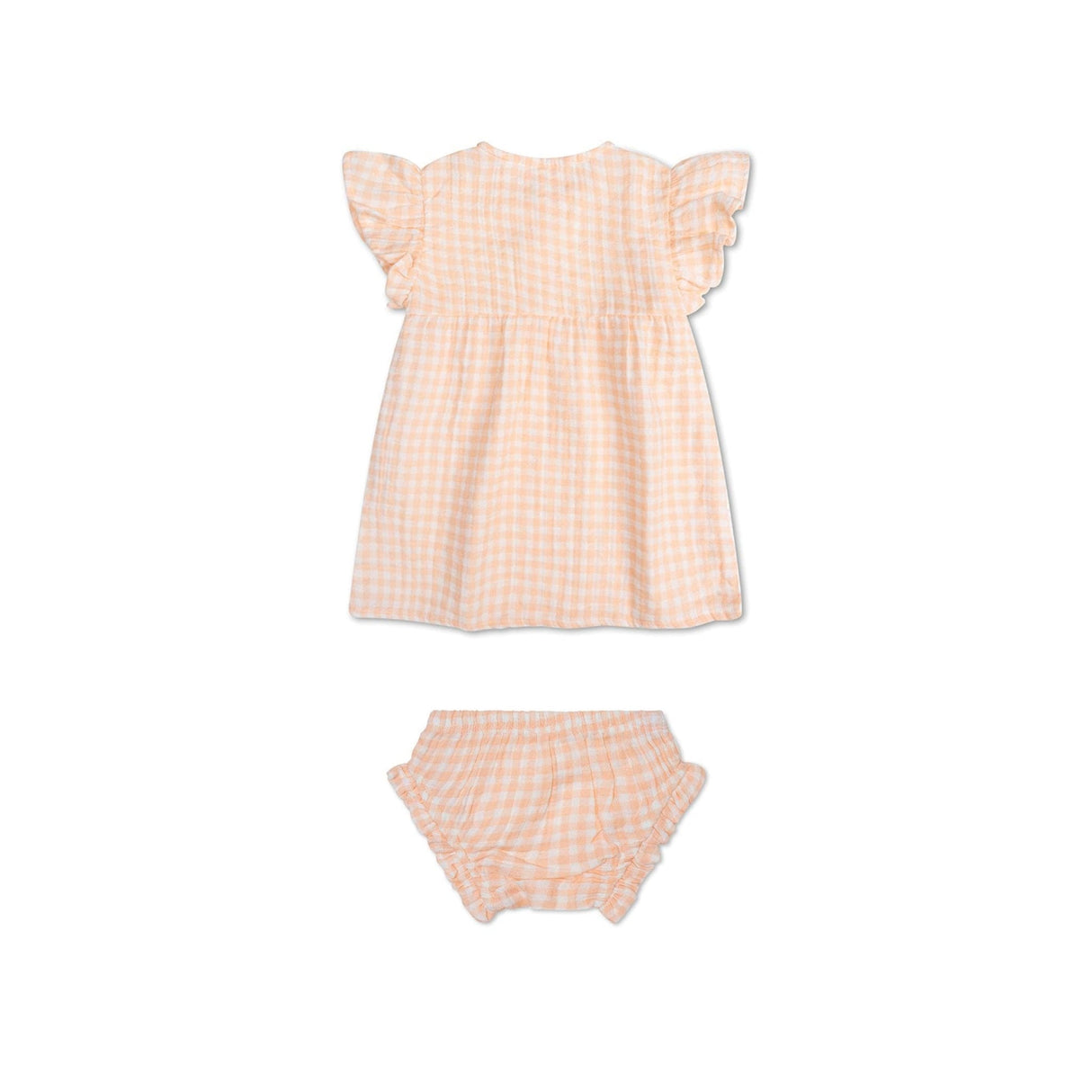 Sunset Grid | Orange White Girls Set Beach - Muslin