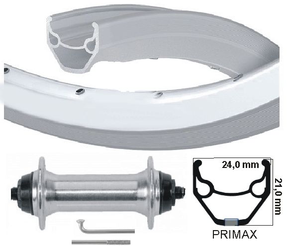 KGS přední kolo 28 palců (622) RIM PRIMAX STR 20 SILBER NÁPRAVA