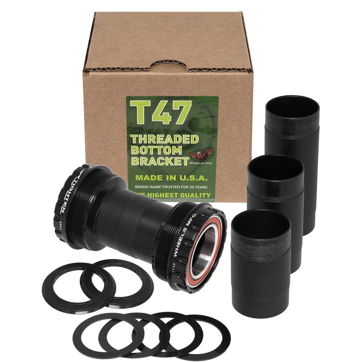 Ratų gamyba Ratai mfg apatinis laikiklis t47 užbortinis shimano 24mm acb juodas