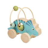 Bigjigs Holz Push Figur Triceratops mat Perlenrahmen