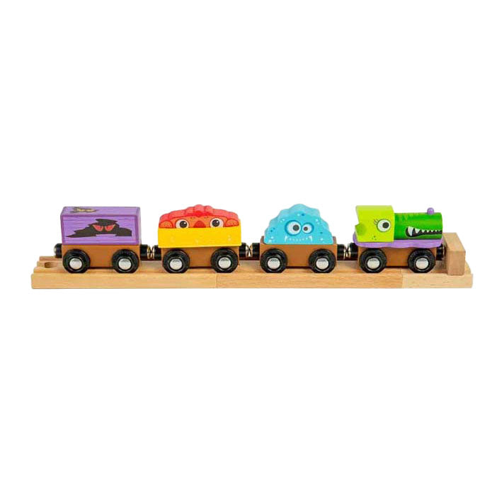 Bigjigs Monsterzug aus Holz, 4-tlg.