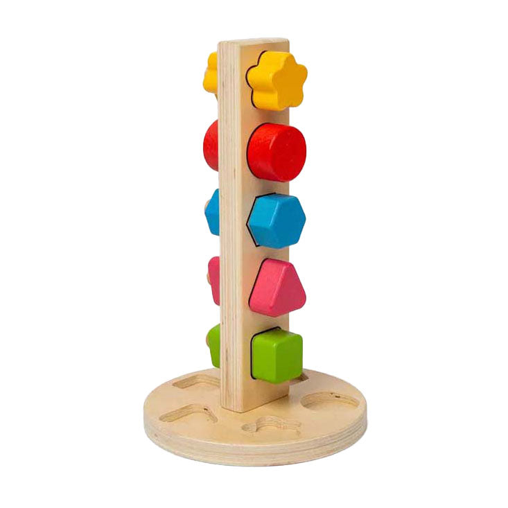 Bigjigs wooden nut and bolt tower, 11 pcs.
