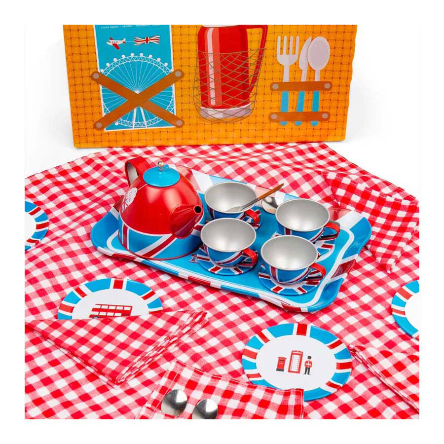 Bigjigs London Tea Set Play Set, 24dlg.