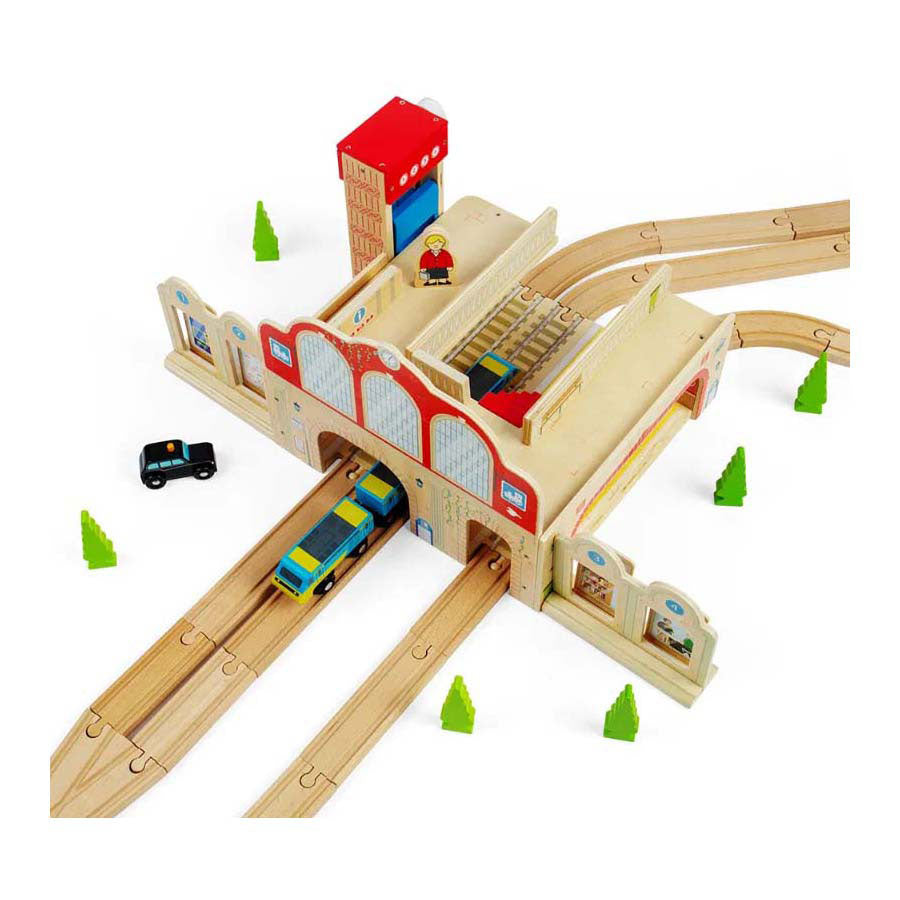 Bigjigs houten grand central station speelset