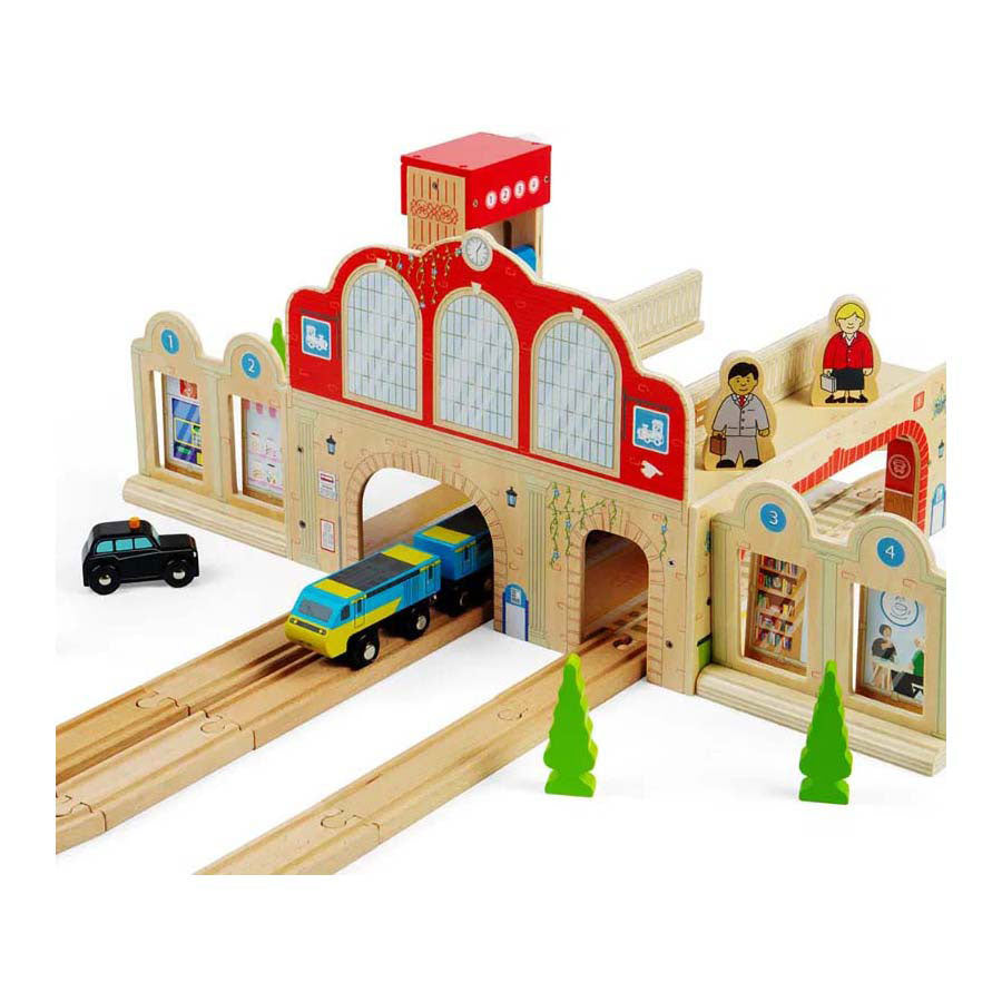 Bigjigs hëlzent Grand Central Station Spill Set