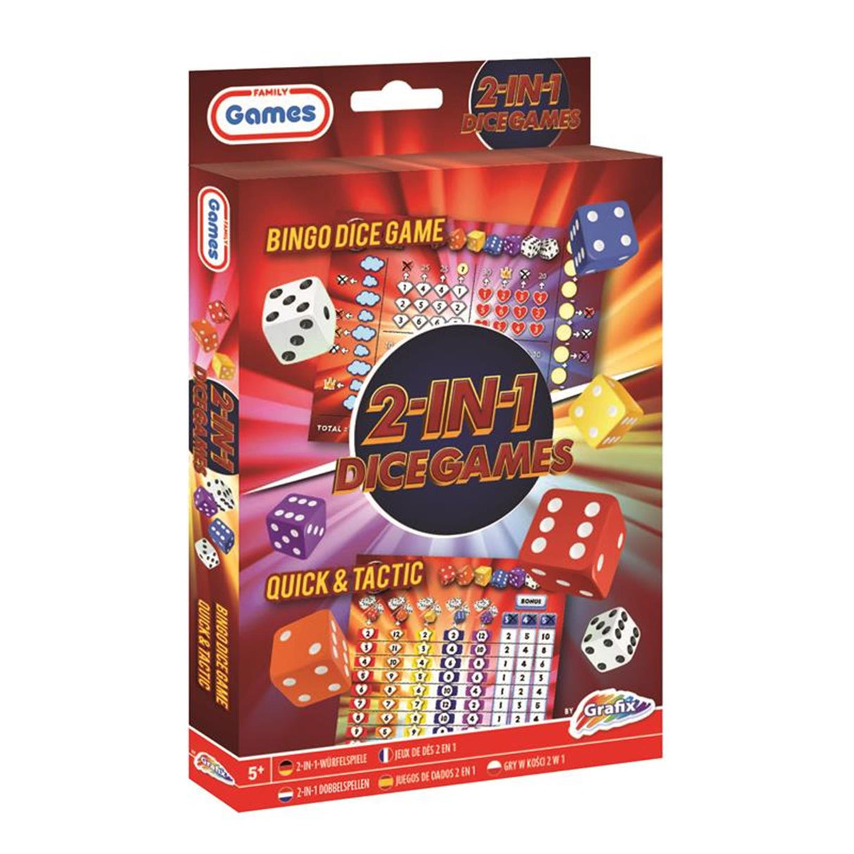 Games de dados grafix 2in1 (dados de bingo e tática)