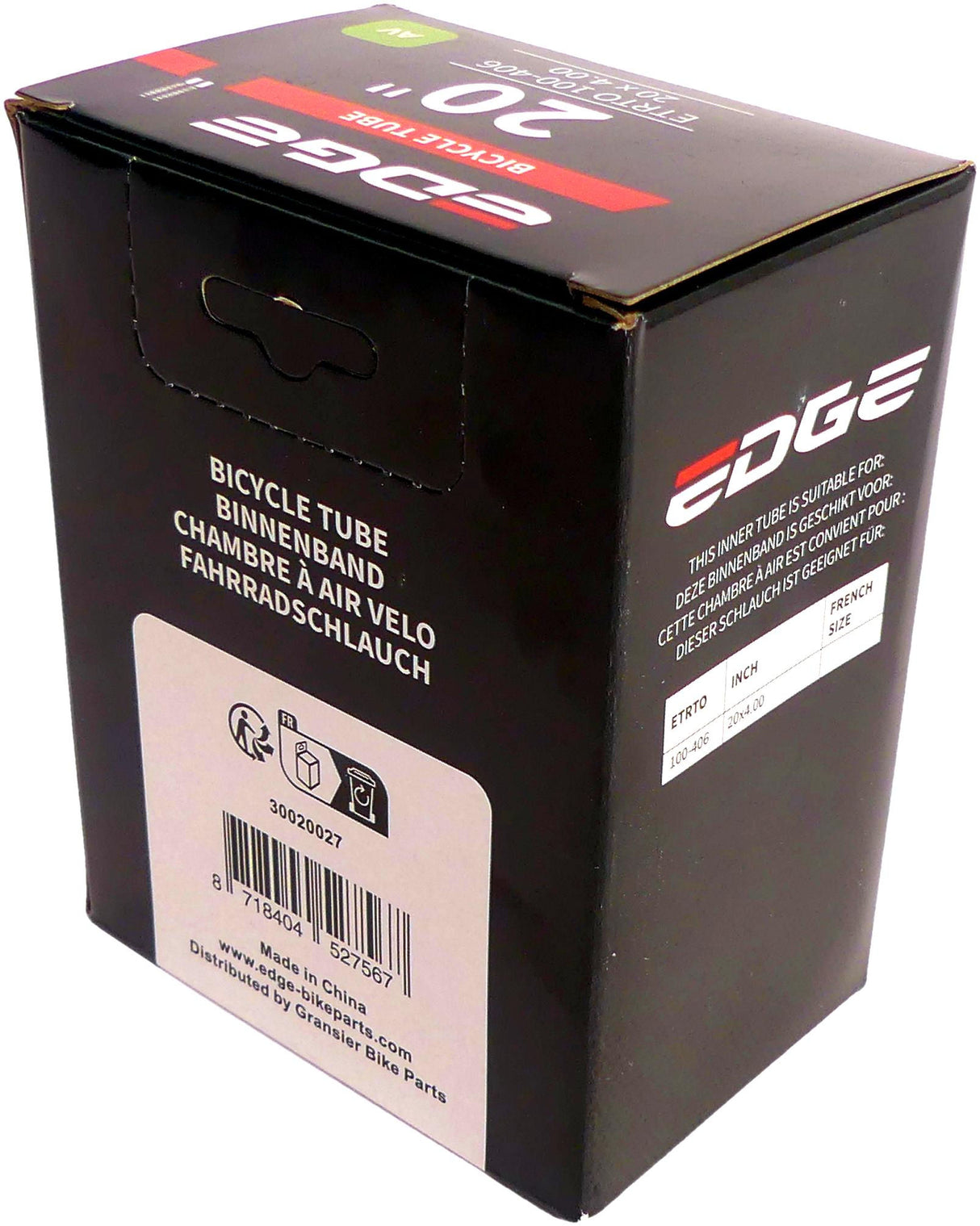 Edge Binnenband 20 x 4,00 AV-40mm (adatto per FatBike)