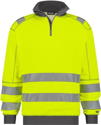 Dassy hoge zichtbaarheidssweater denver geel grijs m