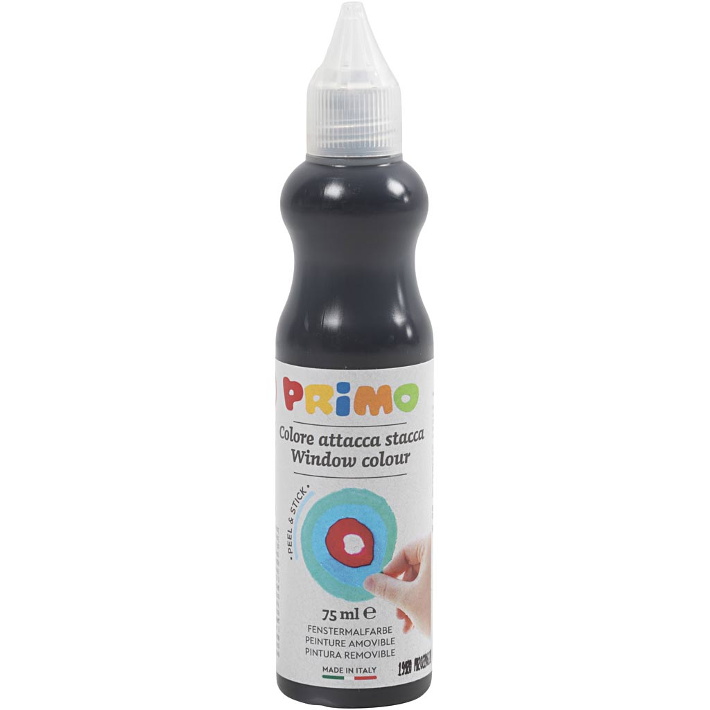 Primo window paint, d: 3.2 cm, approx. 75 ml, black, 75 ml 1 bottle