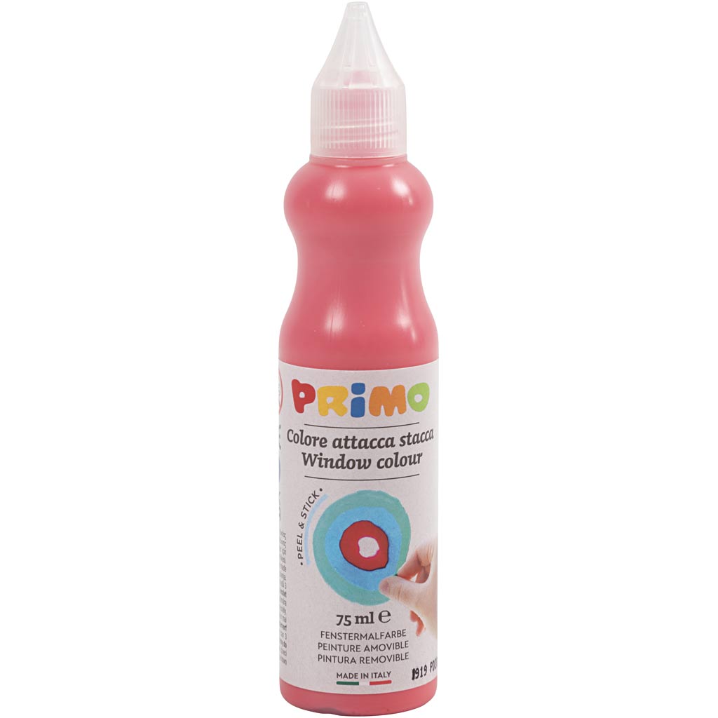 Primo window paint, d: 3.2 cm, approx. 75 ml, red, 75 ml 1 bottle
