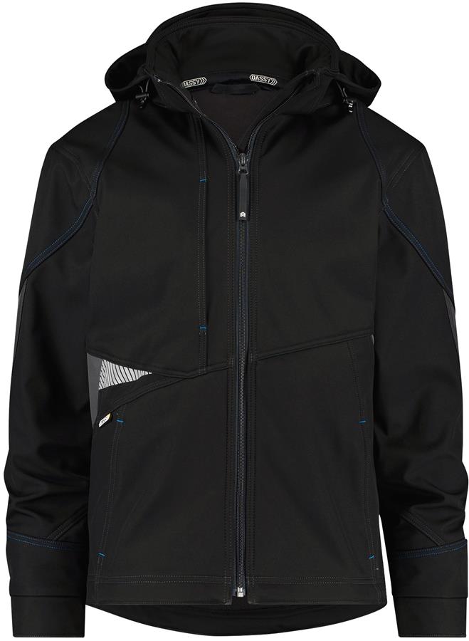 Dassy gravity softshell zwart grijs mt s