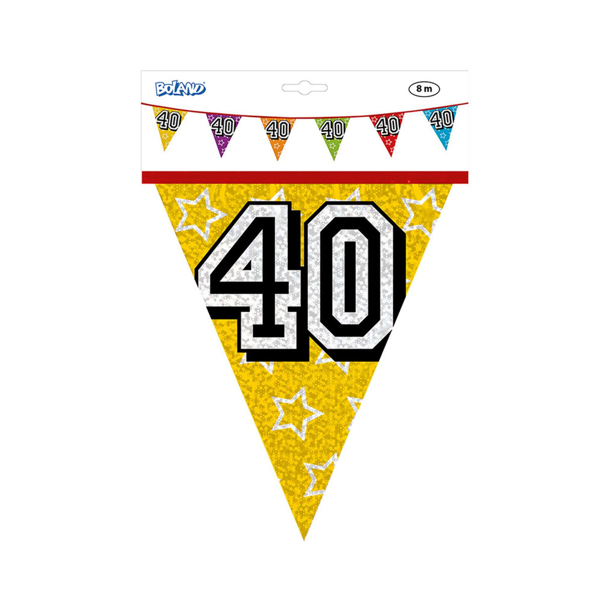 Boland vlaggenlijn holografisch 40jaar 8 meter
