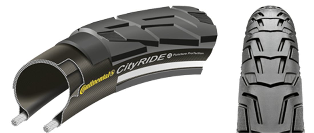 Continental Tire Ride Bybrydere 37-622 Sort refleksion