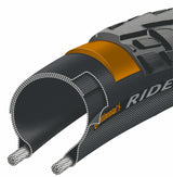 Udenfor Continental Ride Tour 24 X 1,75 47-507 - Sort