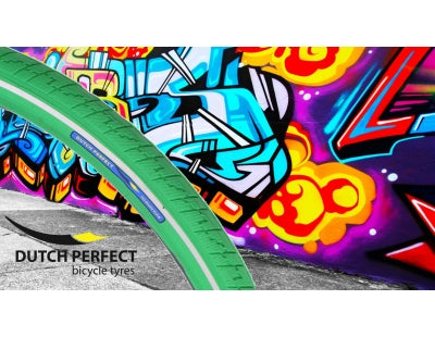 Niederländisch perfekter Reifen 28 x 2,00 50-622 Kein Punke - grün mit Reflexion
