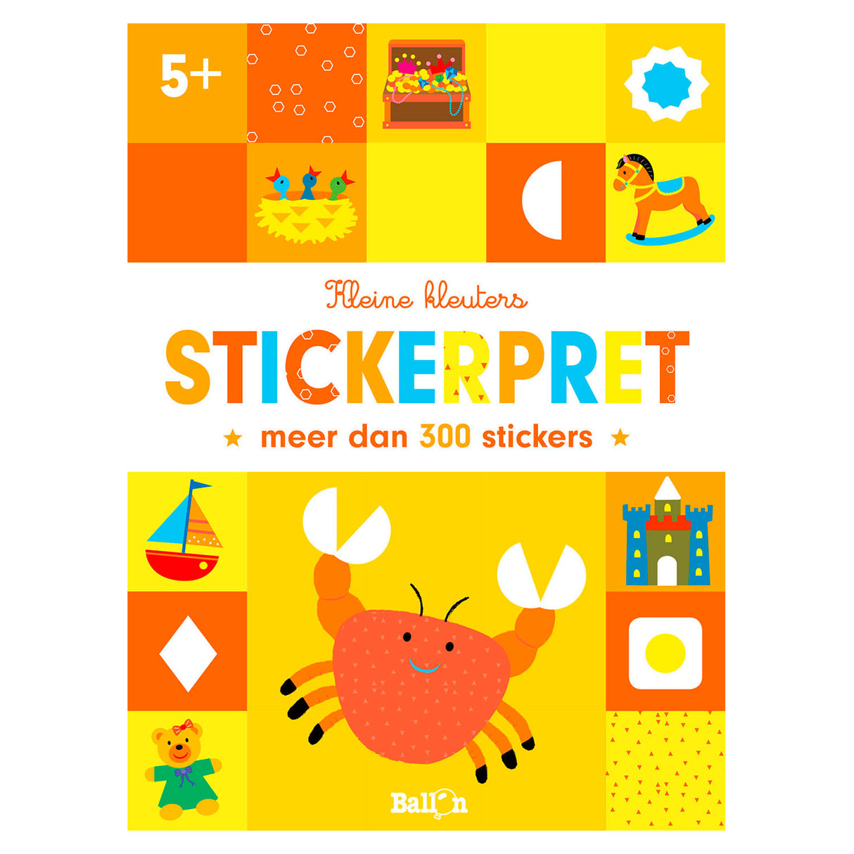 Kleine kleuters stickerpret krab 5+