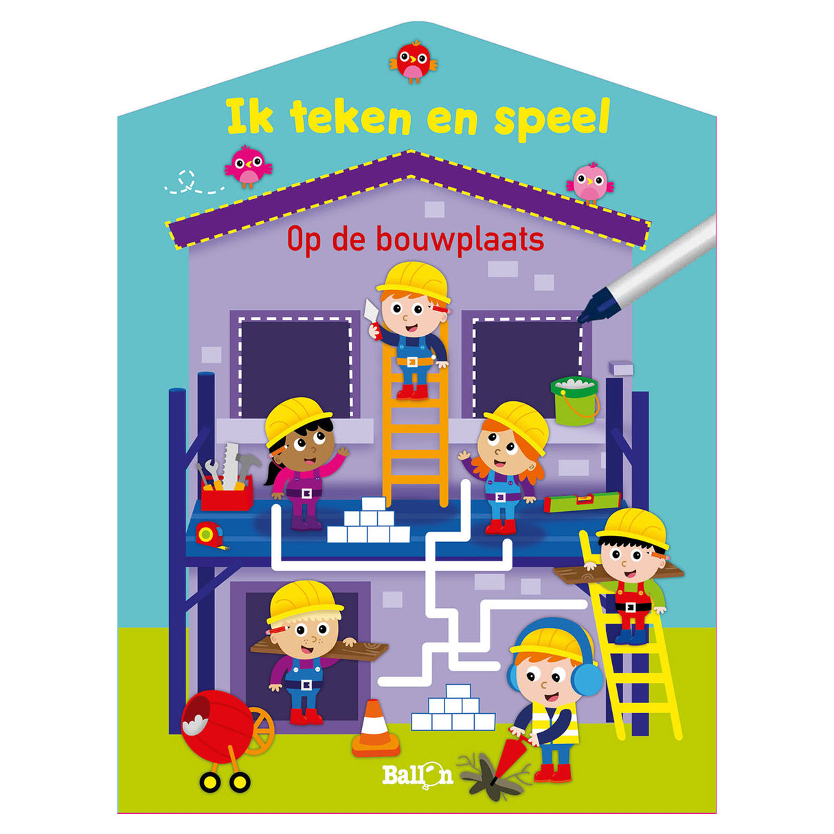 Standaard uitgeverij ik teken en speel - op de bouwplaats (wipe clean)