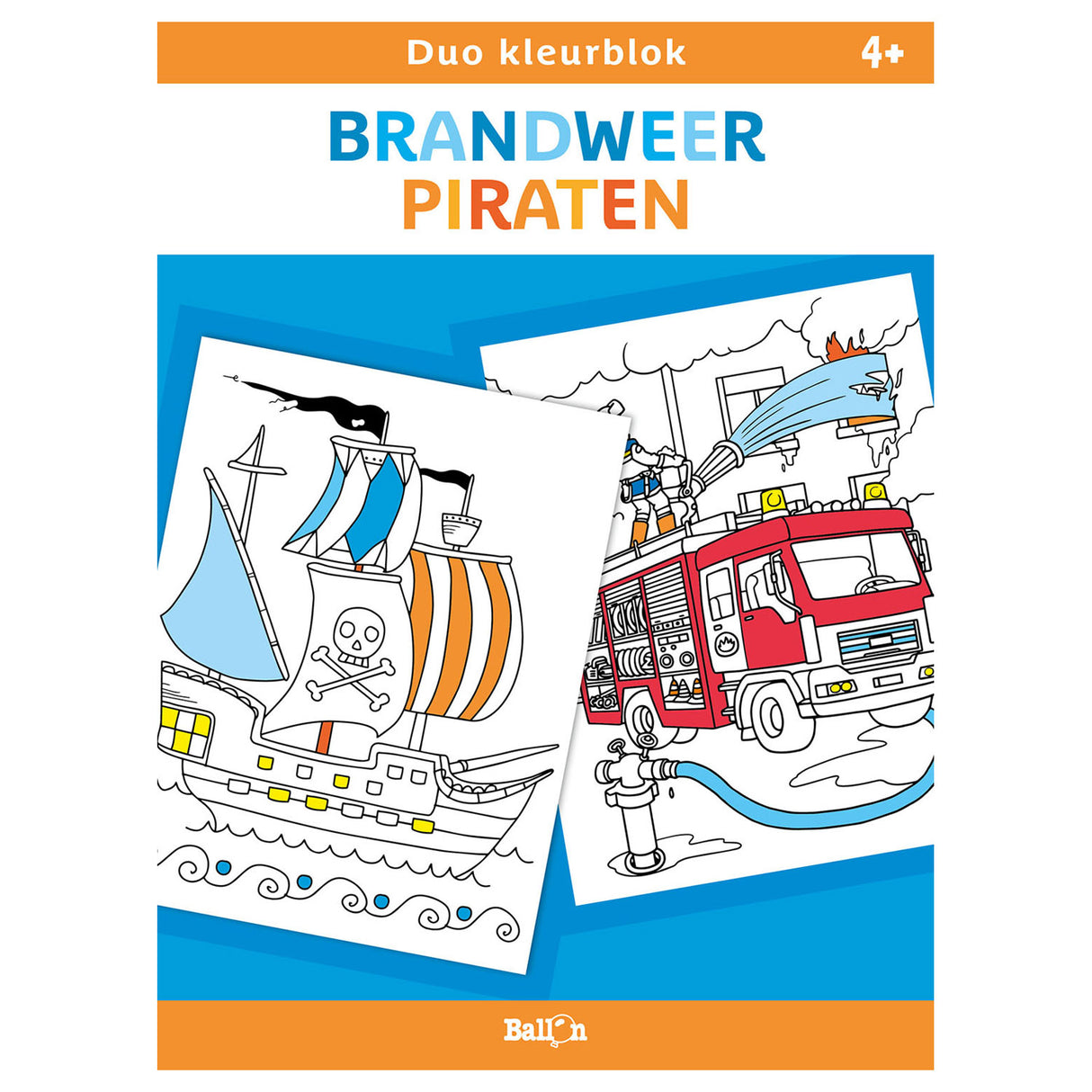 Standaard uitgeverij duo kleurblokken - brandweer en piraten