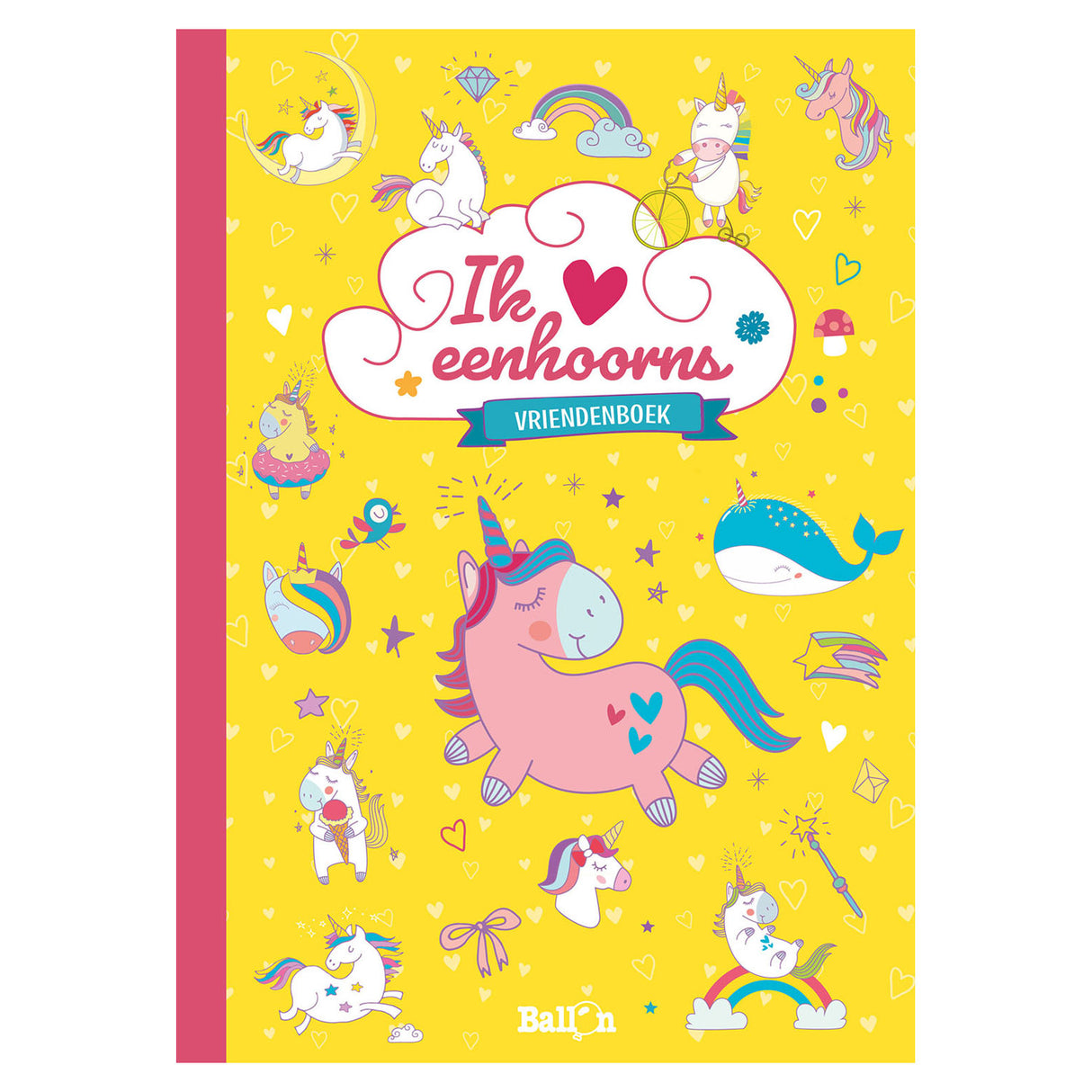 Libro de amigos con globos unicornios